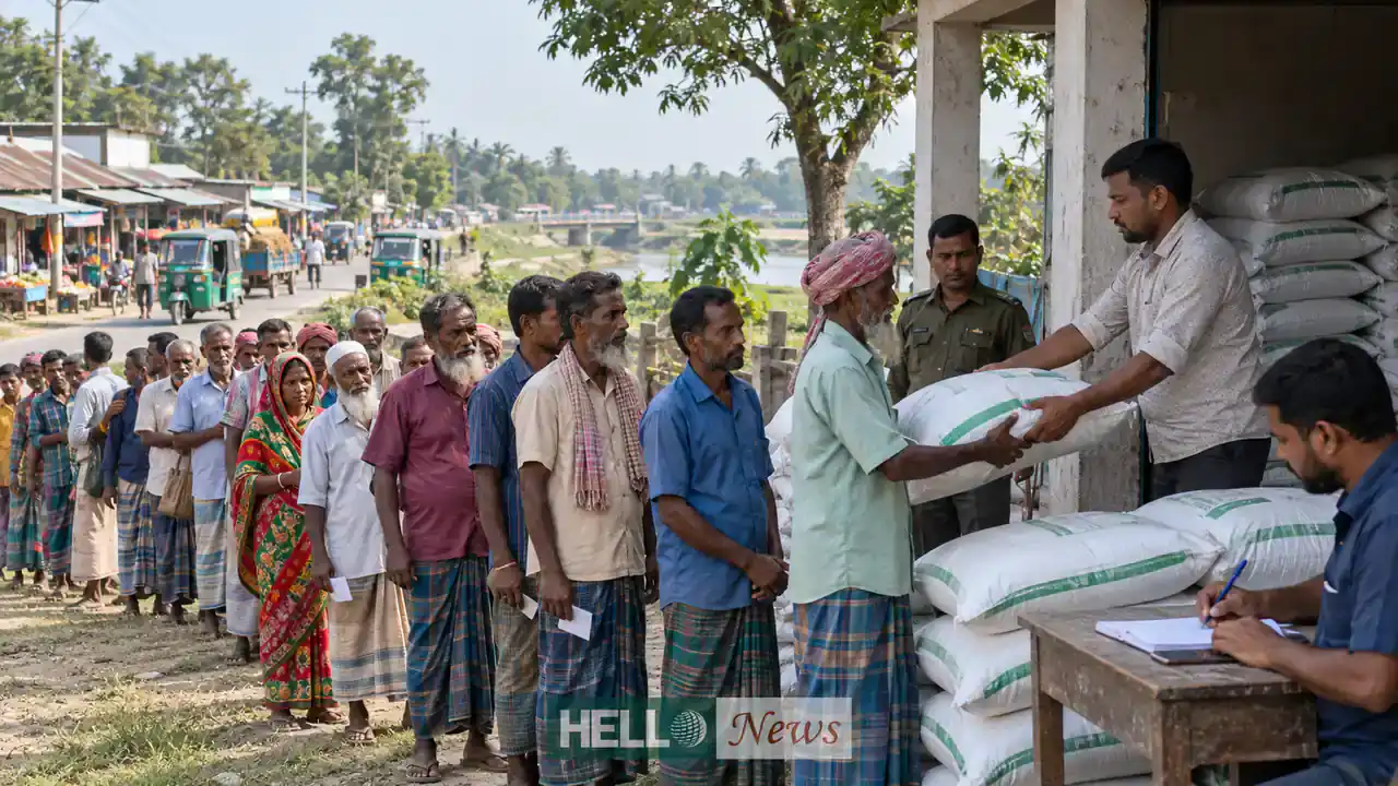 উলিপুরে কৃষকদের সার বিতরণের প্রতীকী দৃশ্য