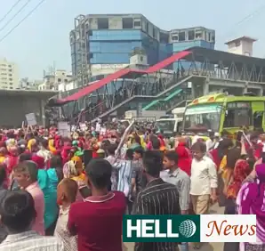 বেতন বৃদ্ধির দাবিতে আবারও উত্তরা-আজমপুরে সড়ক অবরোধ